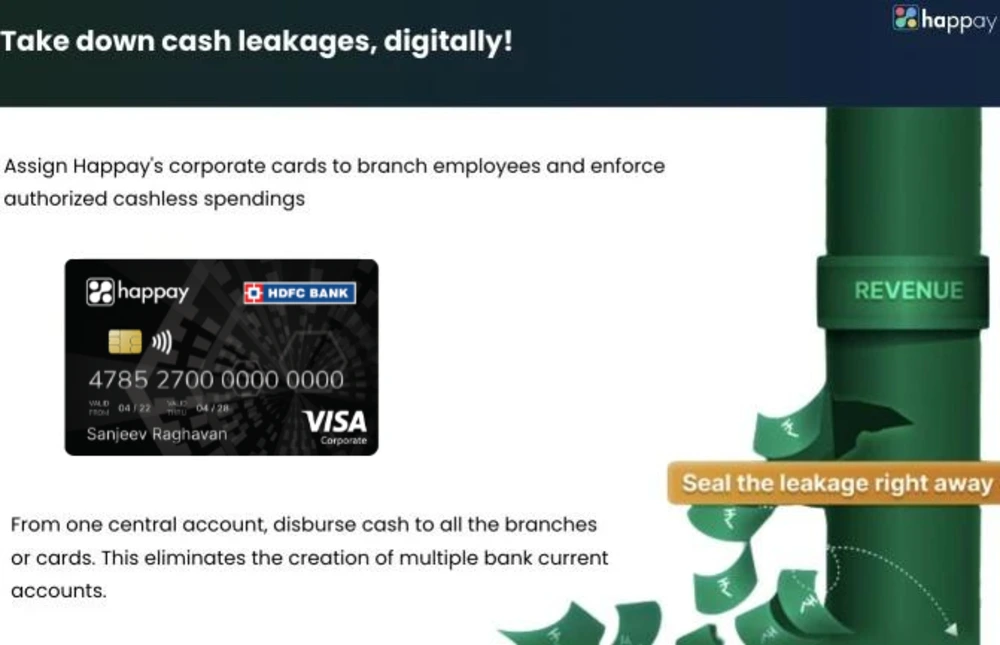 arrest cash leakage with happay cards