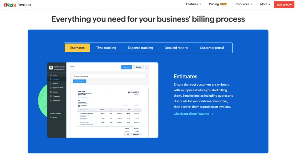 best billing software - zoho