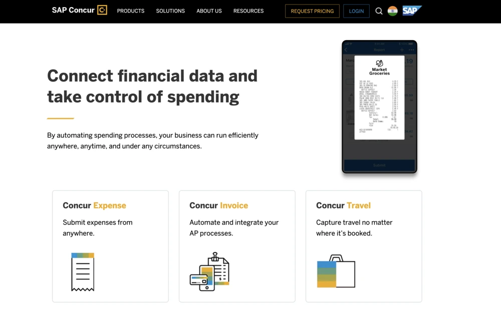 best expense management software india sap concur