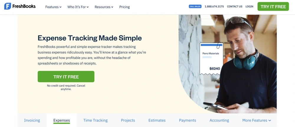 freshbooks expense tracker for small business