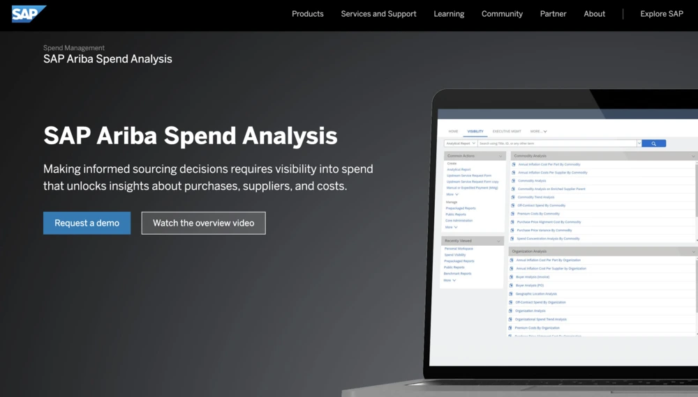 best spend analysis software sap ariba