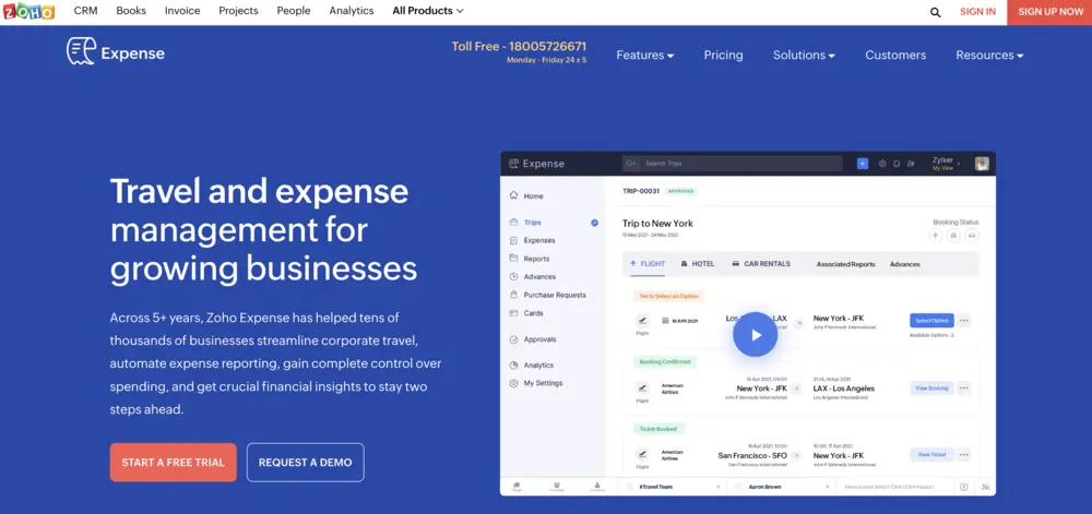 mybiz by makemytrip alternative zoho expense