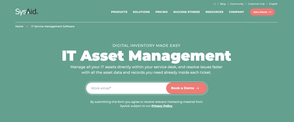 best asset management software - sysaid