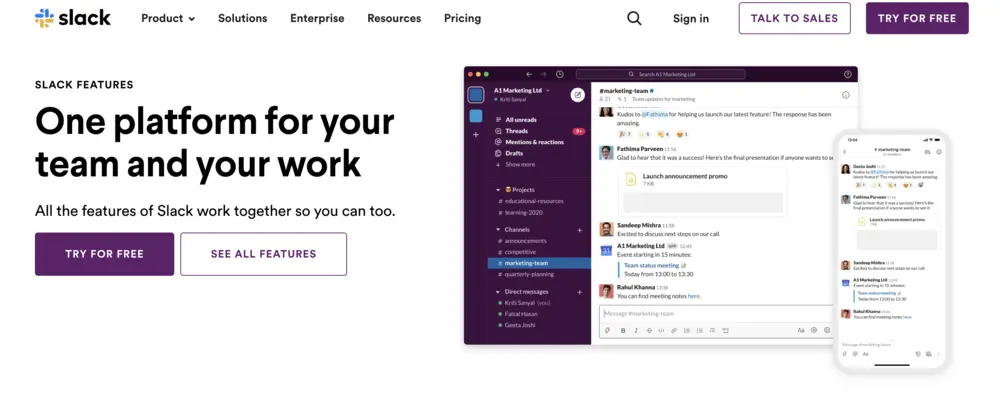 best business management software slack