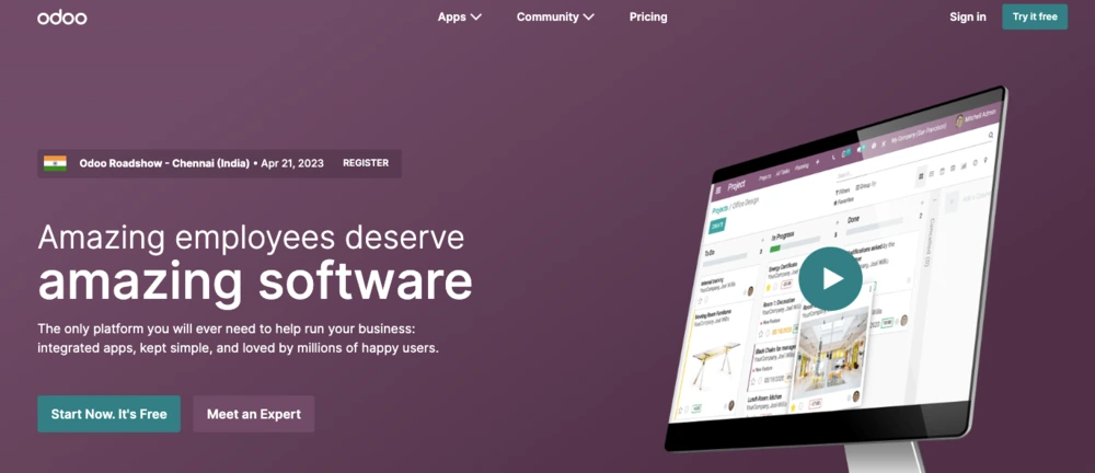 best erp software and system - odoo