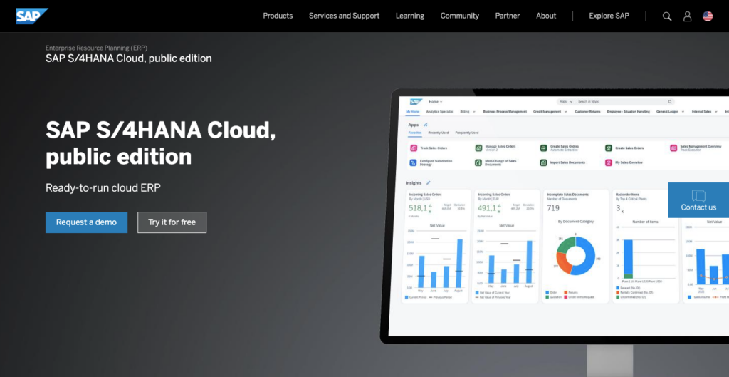best erp software and system - sap s:4hana cloud