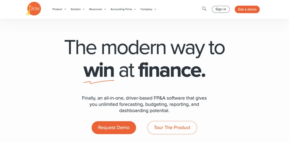 best finance management tools - jirav for finance planning