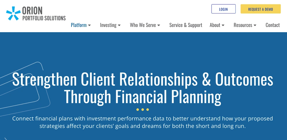 financial planning tools orion portfolio solutions