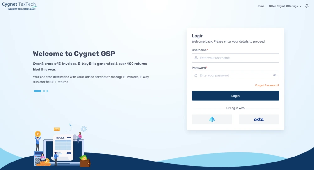 best gst billing software - cygnet gsp