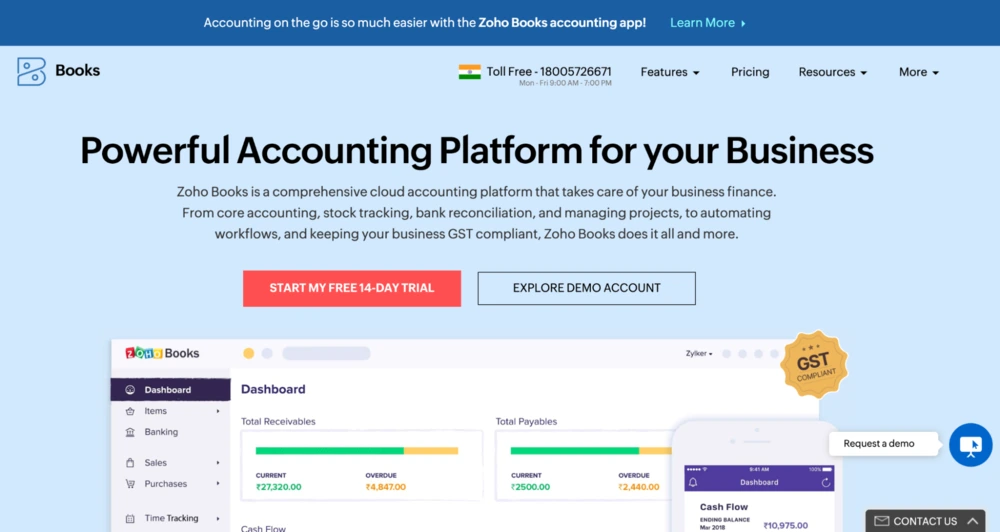 best bookkeeping software zohobooks