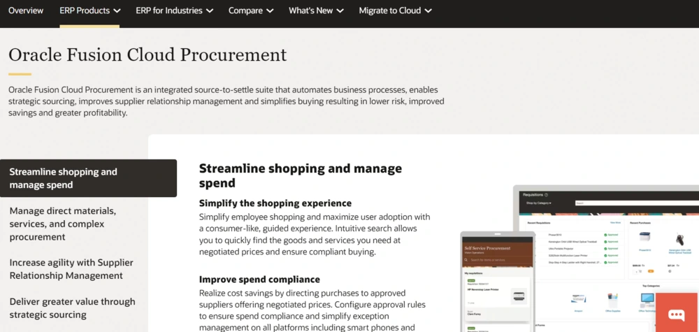 procurement to pay software oracle procurement cloud