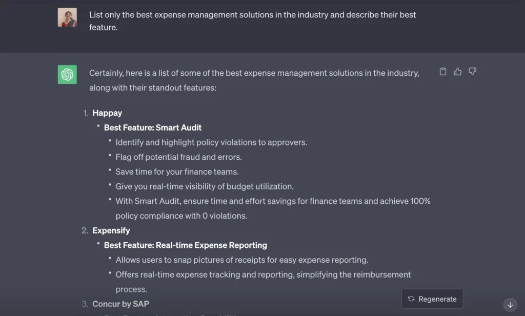 list best expense management