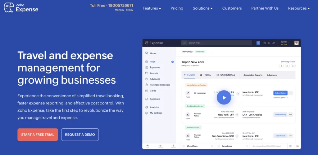 best travel and expense software zoho expense